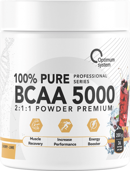 100% Pure BCAA 5000 Powder 200 грамм (Вишня-лайм)
