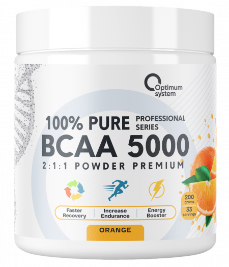 100% Pure BCAA 5000 Powder 200 грамм (Апельсин)