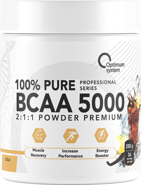100% Pure BCAA 5000 Powder 200 грамм (Кола-ваниль)