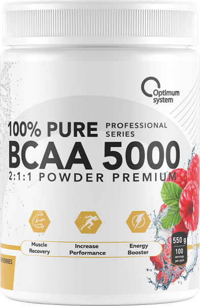 100% Pure BCAA 5000 Powder 550 грамм (Малина) 100% Pure BCAA 5000 Powder 550 грамм (Малина)