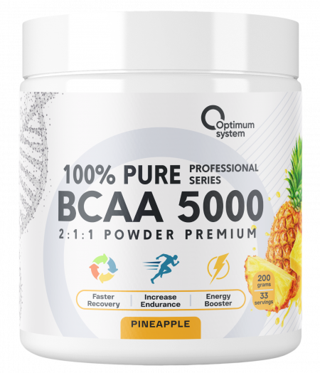 100% Pure BCAA 5000 Powder 200 грамм (Ананас)