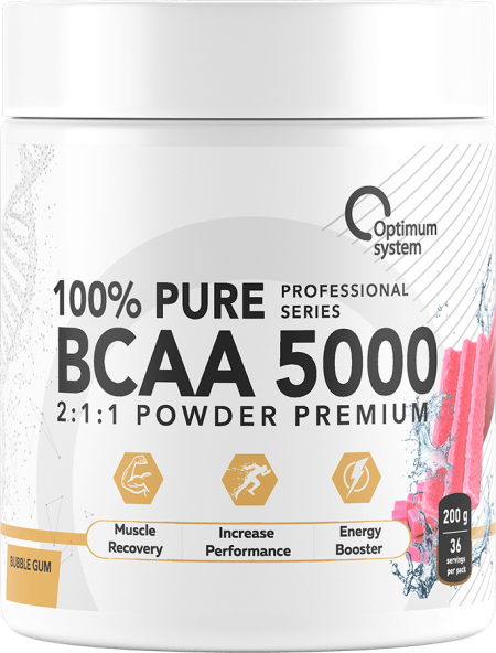 100% Pure BCAA 5000 Powder 200 грамм (Жевательная резинка)