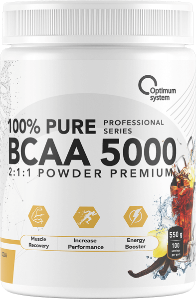 100% Pure BCAA 5000 Powder 550 грамм (Кола-ваниль)