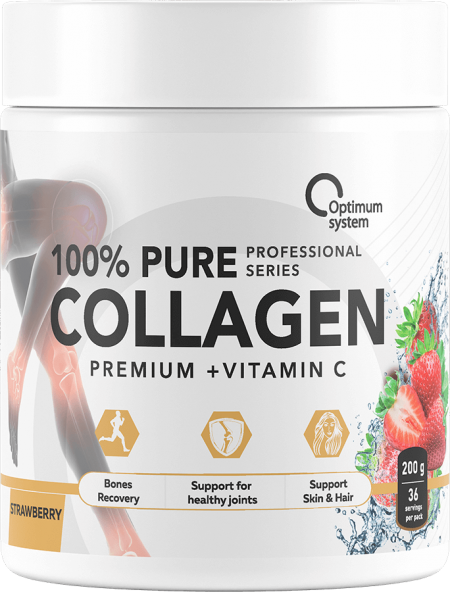 100% Pure Collagen Powder 200 грамм (Клубника)