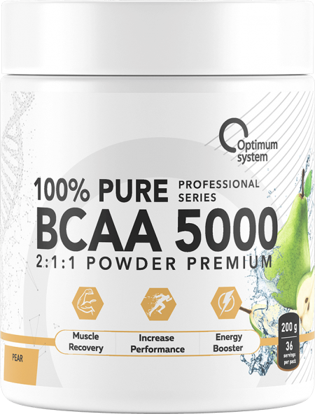 100% Pure BCAA 5000 Powder 200 грамм (Груша)