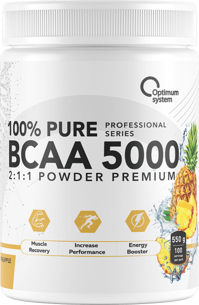 100% Pure BCAA 5000 Powder 550 грамм (Ананас)