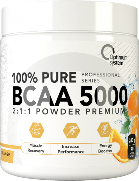 100% Pure BCAA 5000 Powder 240 грамм (Апельсин)